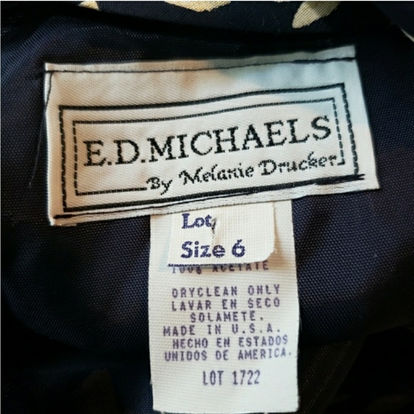 Vintage Dress E.D. Michaels by Melanie Drucker VTG - Picture 7 of 8